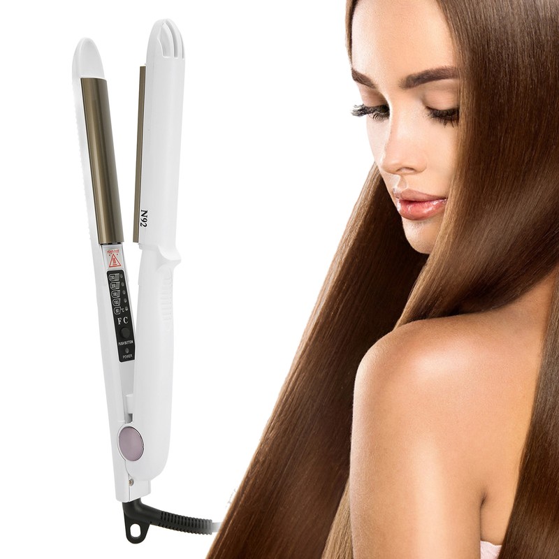 Hair Straightener Electronic Ceramic Fast Heating Curling Straightening Iron 100‑240V