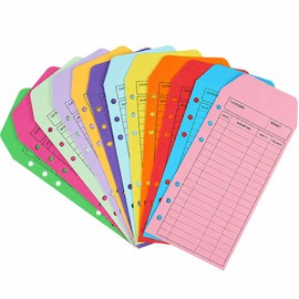 Set of 12 Cash Envelopes Budget 6 Holes Money Management Budget Sheet for Home and Work Budget Sheet Money Management Household Financial (12 Colors)