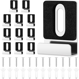 12 Pack Metal Mirror Holder Clips, Steel Heavy Duty Frameless Mirror Mounting with Screws for Billboards (Silver)