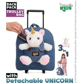 Toddler Luggage for Girls w Unicorn Toys, Kids Rolling Backpack for Girls, Toddler Suitcase, Gifts for 3 4 5 6 Year Old