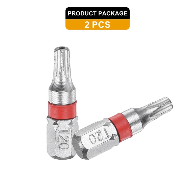 sourcing map 2pcs Torx Screwdriver Bit T20H 1/4" Hex Shank