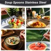 LANGMINGDE 2 PCS Deep Round Soup Spoons 7.87", 304 Stainless