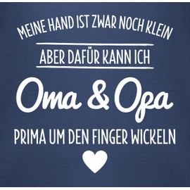 Shirtracer - Baby Bodysuit Long Sleeve Girl Boy - Sayings - Grandma and Grandpa Wrap Around Finger Grandparents, 1 Navy Blue