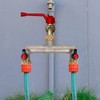 2 Wege Wasseranschluss Verteiler Hahnverbinder, Garten Wasserhahn Wasserverteiler aus Messing,