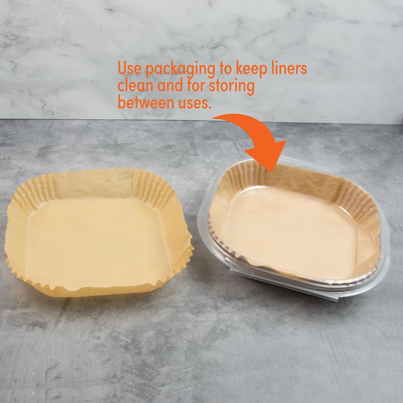 8 Inch Square Unbleached Disposable Parchment Air Fryer Liners 40