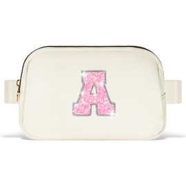 Uygafly Graduation Gifts for Girls Teens Kids Daughter Sister Her - Birthday Gifts for 3 4 5 6 7 8 9 10 11 12 13 Year Old Girls,Fanny Pack Crossbody Bag Belt Bag Cute Trendy Stuff | Cream,Initial A