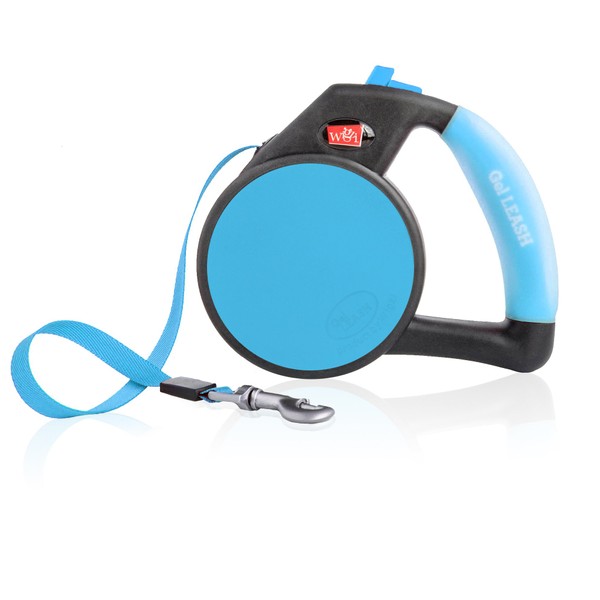 Wigzi LRGGL-BL "World's Most Comfortable Handle" Retractable Gel Pet Leash,