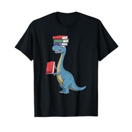 Funny Dinosaurs Reading Book Lover Bookworm Librarian Kids T-Shirt