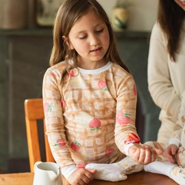 Burt's Bees Baby Baby Girl's Toddler-2 Pack Pajamas, Tee and Pant 2-Piece Pj Set, 100% Organic Cotton, Waffle & Cheesecake