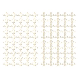 Pack of 100 Paper Clips, Binder Clips, Gold, Cute Aeroplane Shaped Metal Paper Clips, Portable, Anti-Rust, Electroplating Paper Clips for Office, School, Document