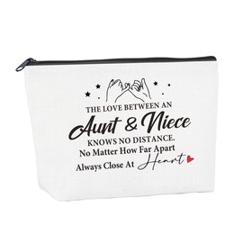 Auntie Gift Ideas Makeup Bag Gift for Aunt from Niece Make Up Bags for Women Aunt and Niece Gifts Aunt Mother's Day Christmas Birthday Gifts for Aunty Cosmetic Bags for Women (1 Pcs)