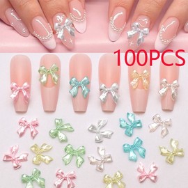 [Overseas] 100 Transparent Ribbon Parts Nail Art Ice Ribbon Nail Art Accessories Color Transparent Accessories Diy Free Size/ZCF162- 5 30ea