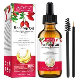 NIFEISHI Aceite De Rosa Mosqueta Orgánico, 60Ml Aceite De Semilla De Rosa Mosqueta Para La Cara, 100 Puro, Aceite Transportador Sin Refinar Prensado  