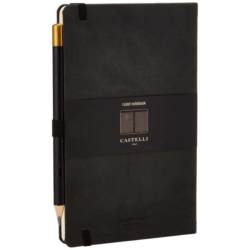Castelli RQ24/25-464 Medium Lined Ruled Tucson Notebook - Graphite Black