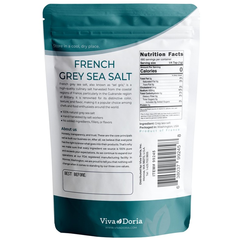 Viva Doria Sel Gris French Light Grey Sea Salt, 1.5