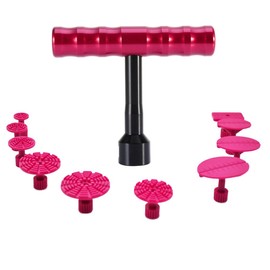 Manelord Dent Repair Tool Vacuum Lifter Dent Repair Tool Pulling Tool DIY Repair Tool (Mini Red T Bar + 10 Tabs)
