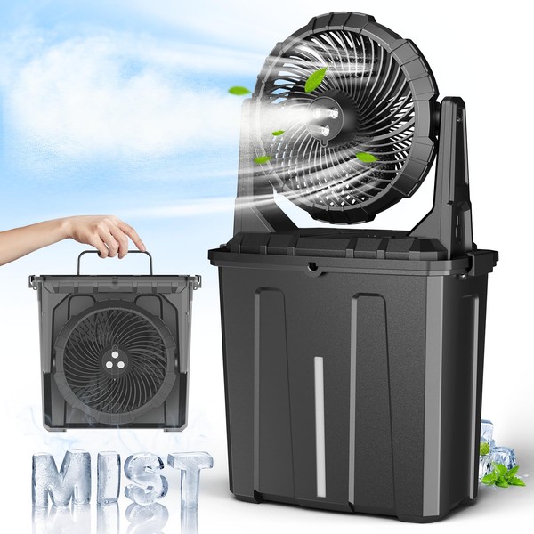 Ausic 9L Bucket Portable Misting Fan for Outdoors Patios -