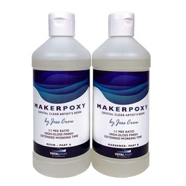 TotalBoat MakerPoxy Crystal Clear Artist's Resin by Jess Crow | Two Part Epoxy Kit for Resin Art | Use with Color Pigments & Tints | Includes Supplies | Long Working Time (Quart Kit)