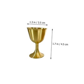 Ciieeo 2Pcs Retro Brass Chalice Cups Decorative Metal Wine Goblets for Home Temple Use Compact Design for Worship Elegant Decor