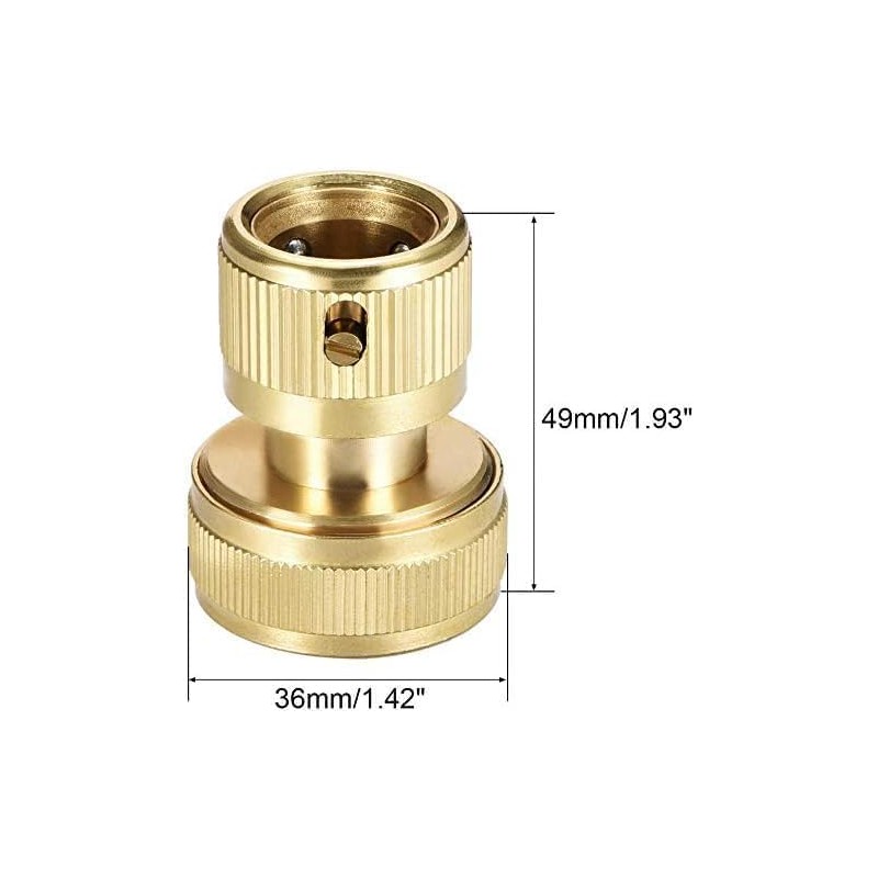 Wzzy Gurden 4 Pieces Brass Hose Connector 19 mm (3/4