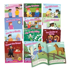 Junior Learning Decodable Readers Sound Families Consonants Fiction Phase 5.5, Learn to Read, Easy decodable Texts, with 12 Books, for Ages 5+, Grade K