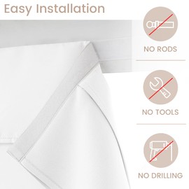 Vatge Door Window Curtains Short Length, 50% Blackout French Curtain for Small Glass, Tie Up Shades for Door/Classroom/Office Window, 1 Panel, W24 x L18, Pure White