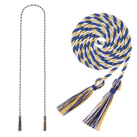 Graduation Honor Cord 68" Grad Braided Honor Cords with Tassel Honor Rope Grad Cords for Graduation Students Bachelor Master Doctoral Gown Grad Decor (Royal Blue White and Gold)