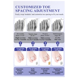 HEWAOMM Adjustable Big Toe Separators For Women Men, Silicone Gel Spacers Corrector, For Bunion Hammer Overlapping, 6 Pcs