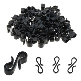 DGZZI 50PCS 28x8mm Black Mini S Hooks Plastic Two Way Hook Clothes/Towel Hanger Party Light Clip Hook Christmas Ornaments Small Hook