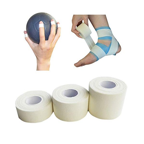 SENRISE Self-Adhering Elastic Bandage, Strong Sporty Strapping Tape for Joint Support, Comfortable Sports, Rugby, Football Band for Stabilisation (White), white