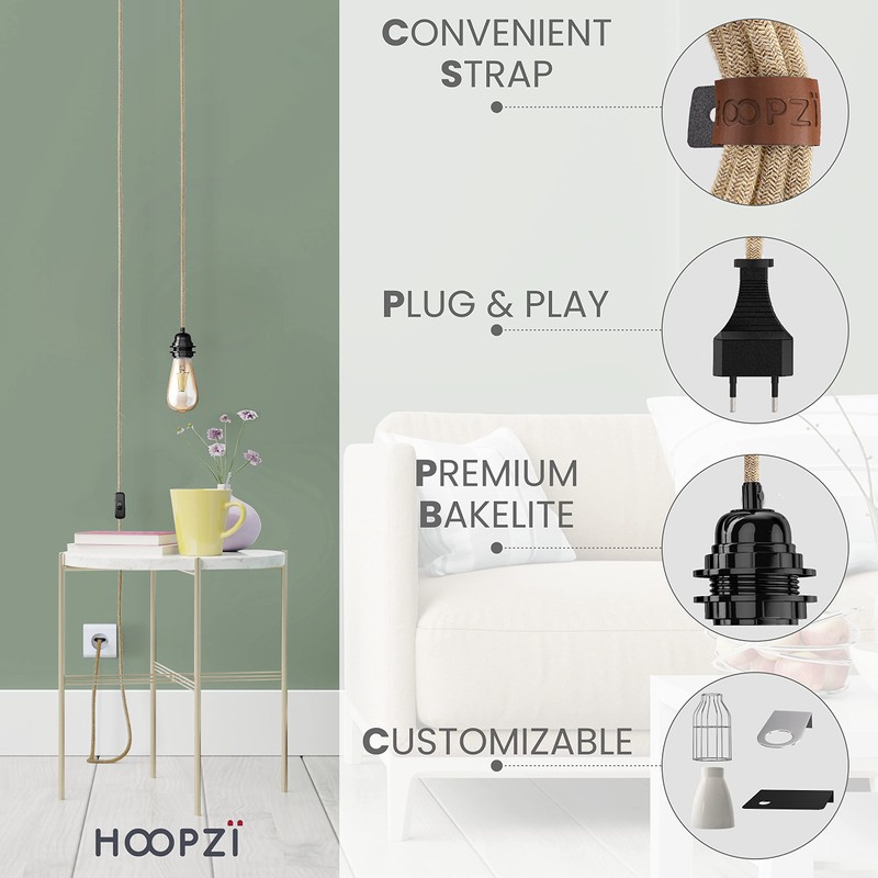 Hoopzi, Bala, E27 socket with cable, E27 lamp socket with