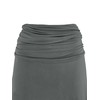 Laphilo Women's Plain Viscose Casual Elastic Waist Flared Midi Skirt
