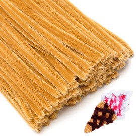 Eppingwin 200pcs Pipe Cleaners, Light Coffee Pipe Cleaners Craft Supplies,Chenille Stems for DIY Arts Crafts Project(Light Coffee)