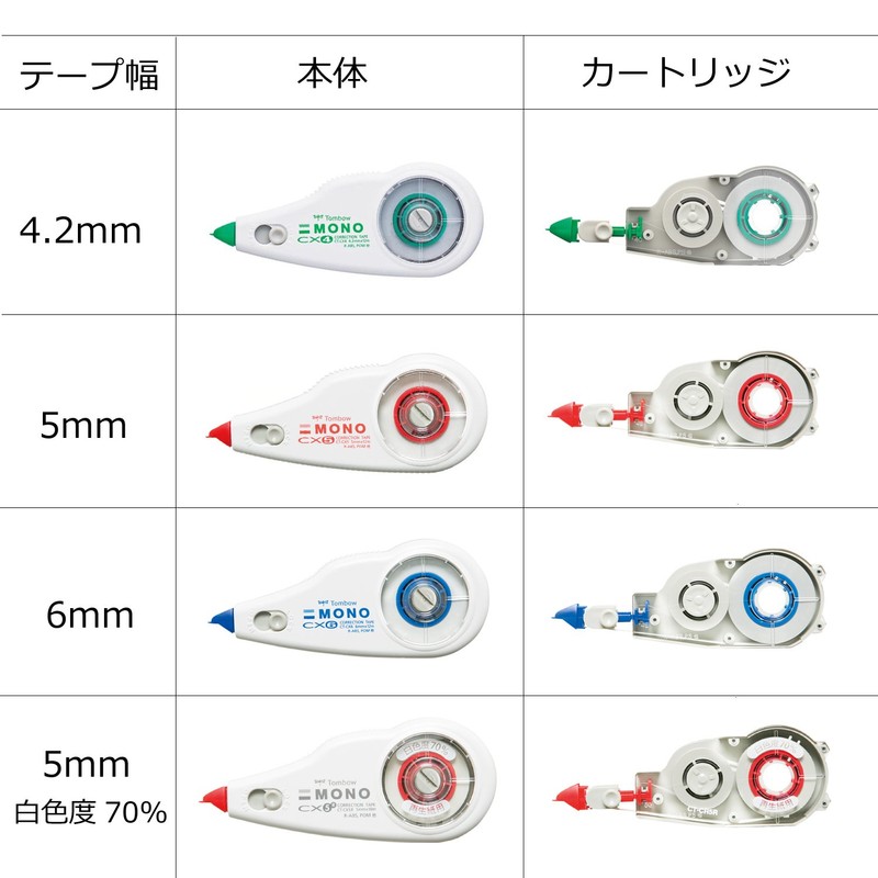 トンボ鉛筆 修正テープ MONO モノCXカートリッジ 4.2mm CT-CR4