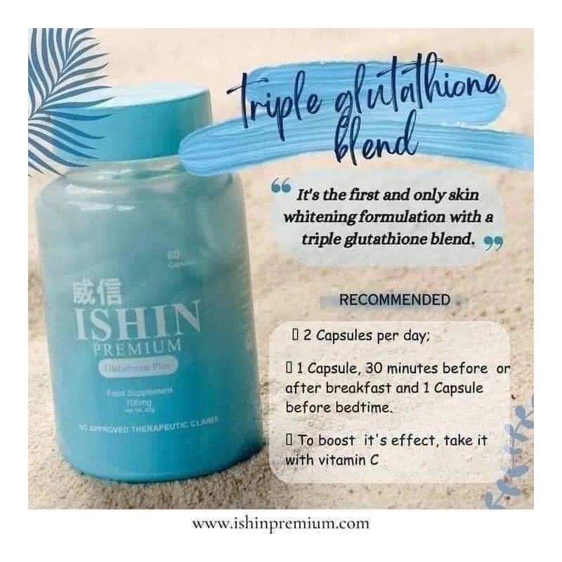 Suplemento alimenticio ISHIN Glutatión Premium Glutatión Plus, 60 cápsulas