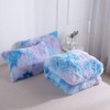 Wajade Faux Fur Plush Galaxy Blue Comforter Set Fluffy Fuzzy