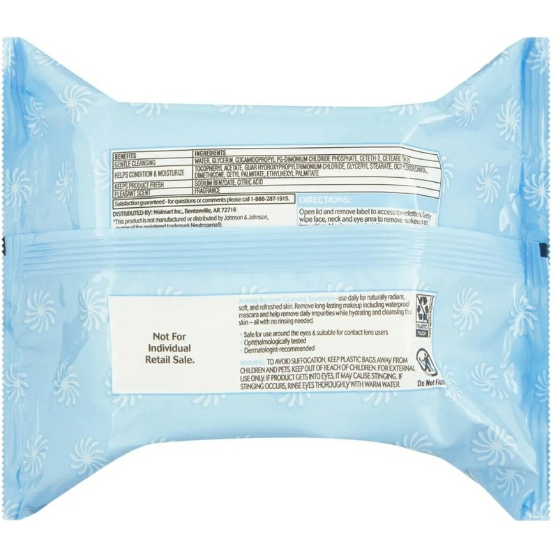 Equate Beauty Makeup Remover Cleansing Towelettes, 40 Count, 2 Pack