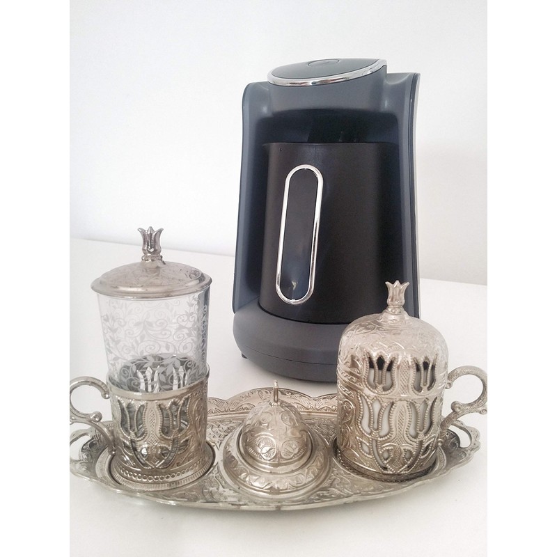 Arzum Okka OK004-K Okka Minio Turkish/Greek Coffee Machine, Compact, Black/Silver