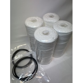 QC Filters, quickchangefilters 5 Micron Polypropylene Cord Wound Water Filter Cartridge, 4.5x10 inch, 4-Pack with 8, O-rings, Compatible with Pentair and Pelican Systems PC40 replacement