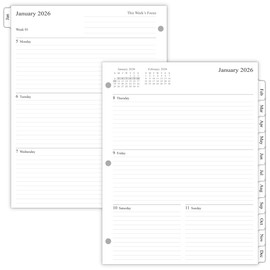 newestor 2025-2026 Weekly Planner Refills for 3-Ring Binder with Monthly Tabs, Jul 2025 - Jun 2026, 8-1/2" x 11", Folio Size 5 / Monarch