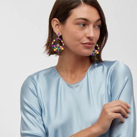 Mardi Gras Earrings for Women Rhinestone Mardi Gras Earrings Crystal Chandelier Teardrop Dangle Earrings Purple Green Gold Earrings Fat Tuesday Carnival Parade Party Jewelry Gifts (Teardrop)