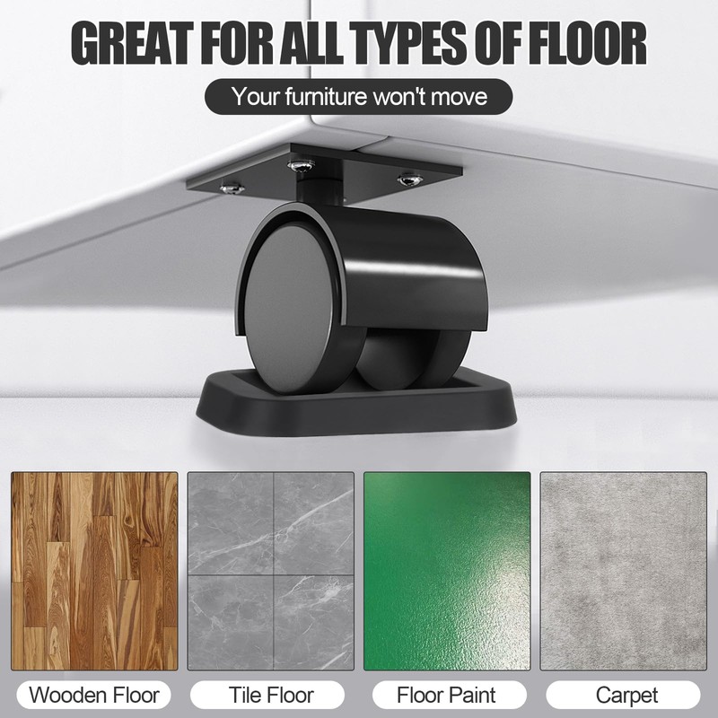 Zhulerzil Furniture Wheel Stopper for Hardwood Floors - 8 Pack