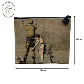 Canvas Bag - Banksy Street Art Graffiti Art Contemporary Militant London - Linen Look Cosmetic Bag - Toiletry Bag - Purse, soldier girl, Cosmetic bag