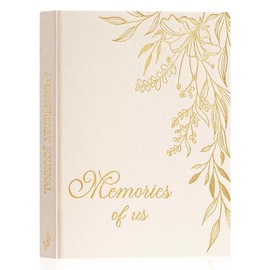 Lanpn Wedding Anniversary Journal Book - Linen First Year to 70th Wedding Scrapbook Notebook Memory Book Photo Album for Couples - Newlywed Marriage Journal Bridal Shower Gifts (Beige, 190 Pages)