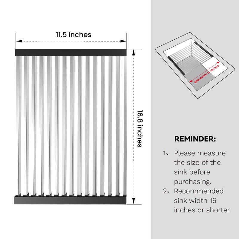 GinGinKing Roll Up Dish Drying Rack - Over The Sink