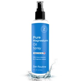Pure Magnesium Oil Spray 8oz (Single) — USP Grade — Topical for Feet, Body, Muscles, Leg Cramps & Sleep — Extra Strength, Less Sting — 100% Organic & Natural — Made in USA