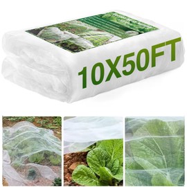 10 X 50FT Garden Mesh Netting Barrier,Fruit Tree Plant Netting for Vegetable Blueberry Bushes Plant Row Cover Screen Protection