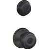 Schlage Georgian Aged Bronze Steel Knob and Single Cylinder Deadbolt