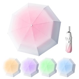 EEPLUYTY Umbrellas, Automatic Umbrella, Pocket Umbrella Open-Close with 8 Ribs, Umbrella Stormproof, Umbrella with UV Protection, Automatic Opening and Closing, pink