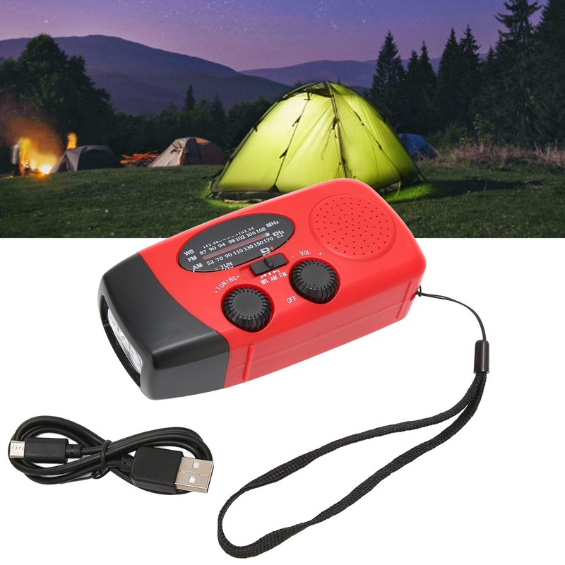 Hand Crank Radio Portable Self Powered Solar Weather Radio with